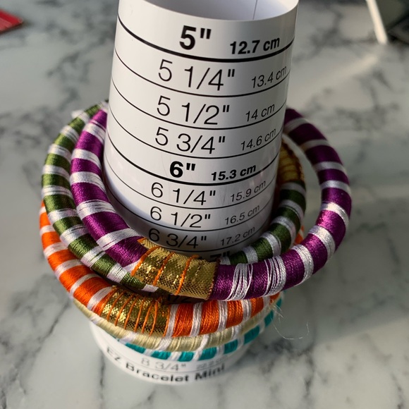 Colorful Striped Thread Bangles Set - Picture 5 of 5